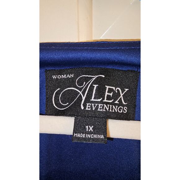 NWT Alex Evenings Blue Lace and Rhinestone Size 1X (bust 43) - Picture 3 of 5